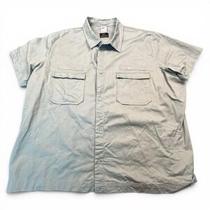 Nike Shirt Mens 3XL Green Short Sleeve Button Up Dual Pocket Casual Utility Top
